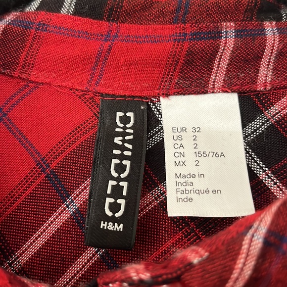 H & M flannel shirt dress size 2/32 - Picture 6 of 6